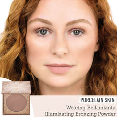 Bellamianta Illuminating Bronzing Powder on porcelain skin