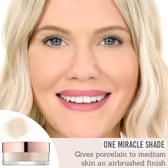 Delilah Pure Touch Micro Loose Powder Translucent results on fair skin tones