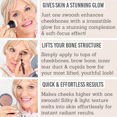 Dome Beauty Luminary Glow Powder Highlighter - Key Benefits: gives skin a stunning glow, lifts your bone structure, quick & effortless results 