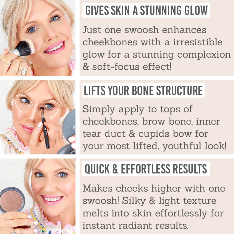 Dome Beauty Luminary Glow Powder Highlighter - Key Benefits: gives skin a stunning glow, lifts your bone structure, quick & effortless results 