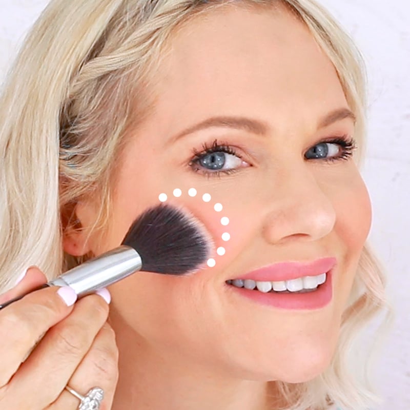 Use a circular motion & lightly swirl colour on the apples of your cheeks