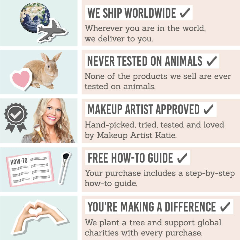Beauty and the Boutique - Shipping worldwide, never tested on animals, makeup artist approved, free how-to guide, charities and perks