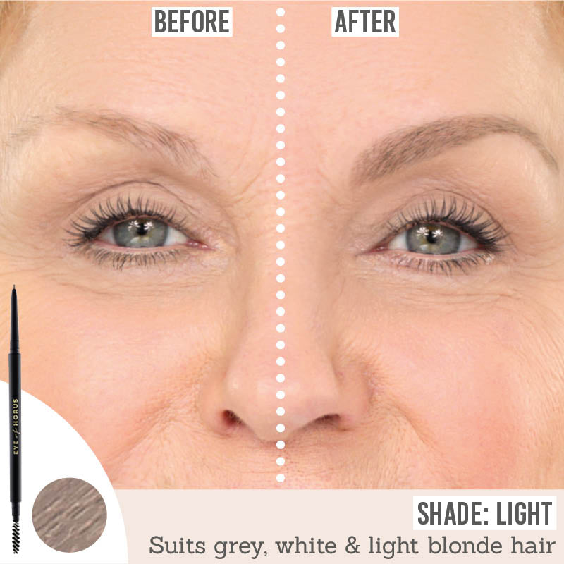 Eye of Horus Brow Define in shade Light before and after results