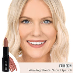 Lord & Berry ABSOLUTE Lipstick in shade 'Haute Nude' on fair skin