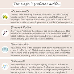Love Katie Cosmic Glow Radiance Booster - Key Ingredients: vita up-gravity, bionymph peptide, hyaluronic acid, niacinamide