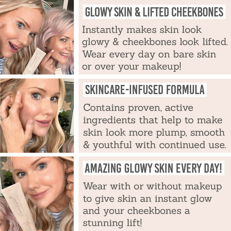 Love Katie Cosmic Glow Radiance Booster - Key Benefits: glowy skin & lifted cheekbones, skincare-infused formula, amazing glowy skin every day
