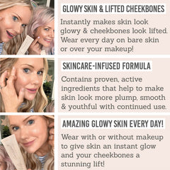 Love Katie Cosmic Glow Radiance Booster - Key Benefits: glowy skin & lifted cheekbones, skincare-infused formula, amazing glowy skin every day