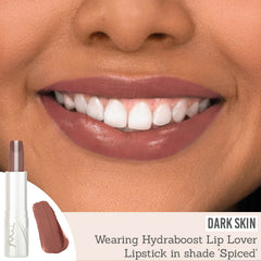 Mii Cosmetics Hydraboost Lip Lover Lipstick in shade 'Spiced' on dark skin