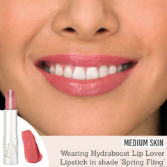 Mii Cosmetics Hydraboost Lip Lover Lipstick in Spring Fling on medium skin