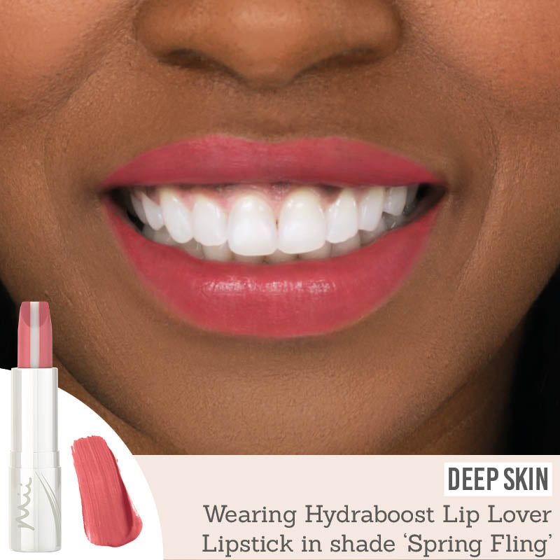 Mii Cosmetics Hydraboost Lip Lover Lipstick in Spring Fling on deep skin