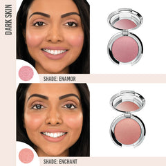 Nude Envie Powder Blush in Enamor and Enchant on dark skin