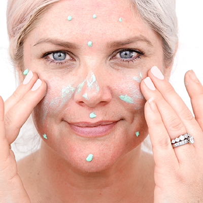 Massage a small amount to skin, apply more on redder areas