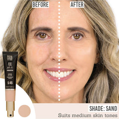 SOSU Cosmetics CC Me In SPF45 Foundation on medium skin