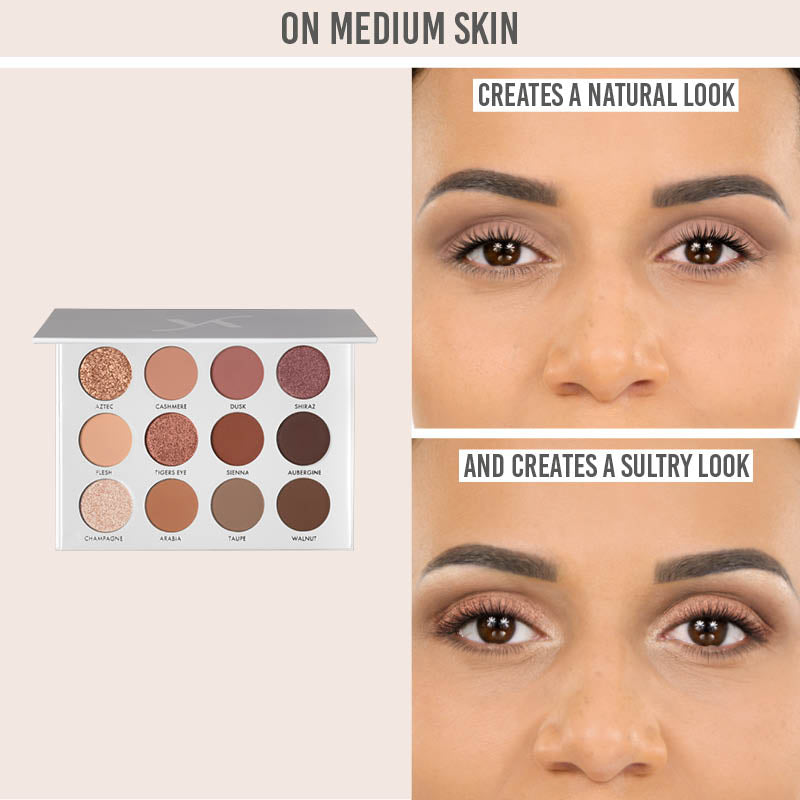 Vani-T Nude Eyeshadow Palette on medium skin