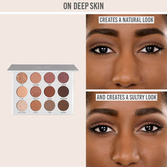 Vani-T Nude Eyeshadow Palette on deep skin
