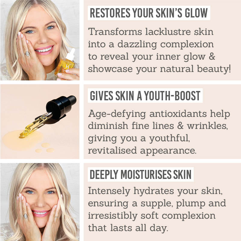 Vani-T Luxe Elixir Face Oil - Key Benefits: restores your skin's glow, gives skin a youth-boost, deeply moisturises skin 